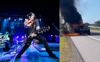 The Offspring sufre un peligroso incendio en plena gira: así devoraron las llamas el coche en el que viajaban