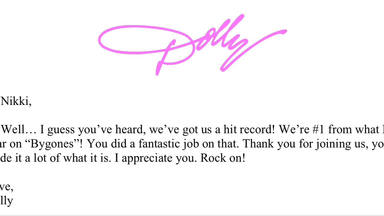 Carta de Dolly Parton a Nikki Sixx